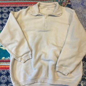 Cream corduroy half zip jacket